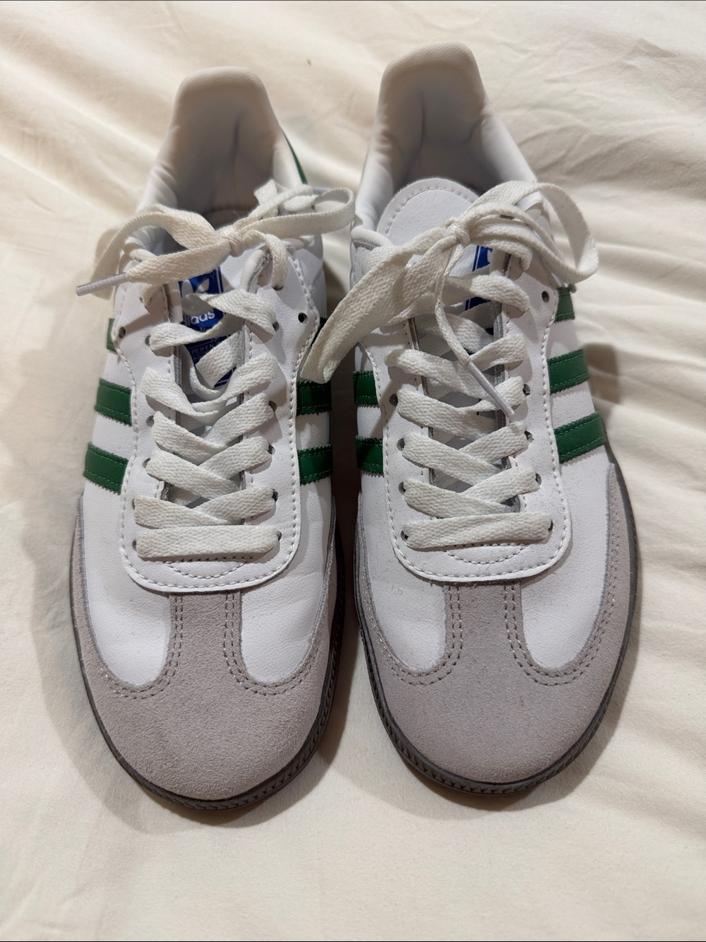 Adidas Sambas White and Green Sneakers Men’s 6